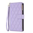 θήκη πτερύγιο για Samsung Galaxy S25 Edge, Rhombus Crossbody Leather, μωβ