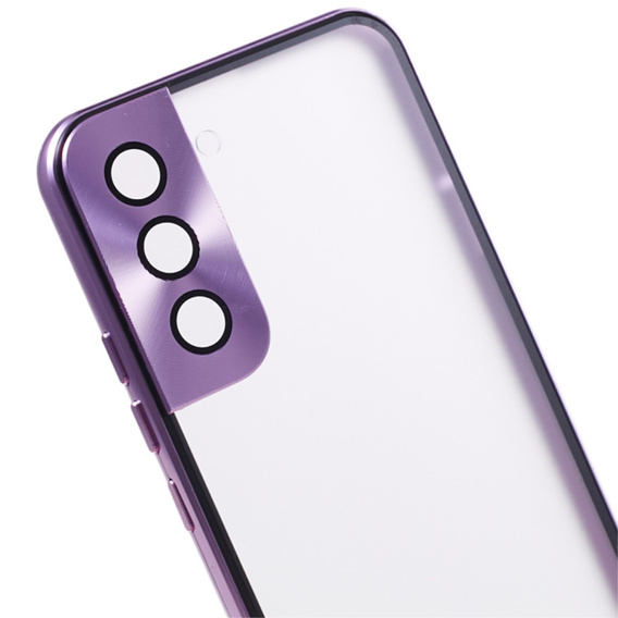 Θήκη για Samsung Galaxy S21, Magnetic Dual Glass, μωβ