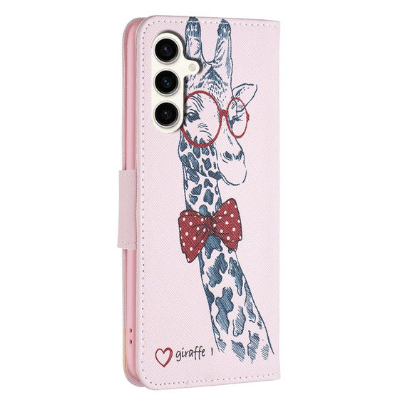 Θήκη με πτερύγιο για Samsung Galaxy S23 FE, Wallet, Giraffe ροζ