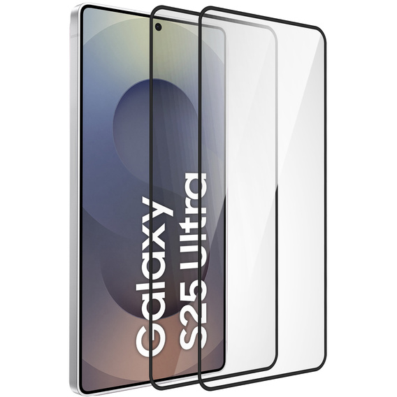 2x Μετριασμένο γυαλί ERBORD 3D για Samsung Galaxy S25 Ultra πλήρης οθόνη