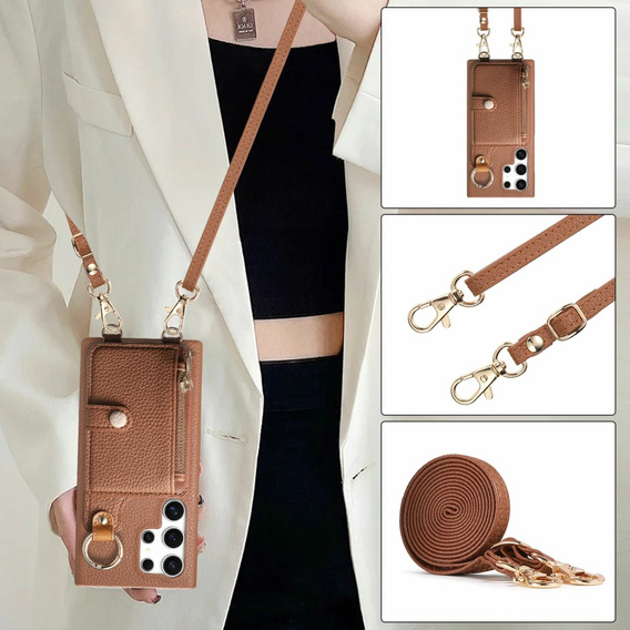 Θήκη για Samsung Galaxy S25 Ultra, GKK Leather, μαύρη