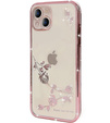 Θήκη για iPhone 15 Plus, Glitter Flower, ροζ rose gold