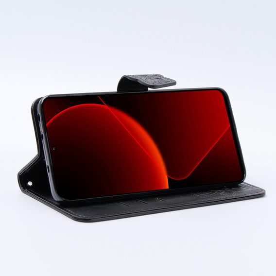 Θήκη με πτερύγιο για Xiaomi 13T / 13T Pro, Butterfly, μαύρη