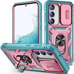Θήκη για Samsung Galaxy S23 Plus, CamShield Slide, ροζ / πράσινο