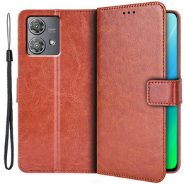 Θήκη με πτερύγιο για Motorola Edge 40 Neo, Crazy Horse Wallet, καφέ