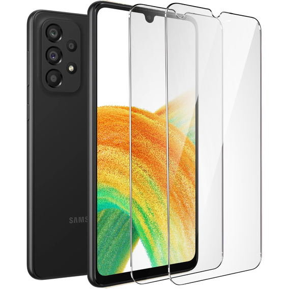 2x Μετριασμένο γυαλί για Samsung Galaxy A33 5G, ERBORD 9H Hard Glass στην οθόνη