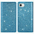 θήκη iPhone 16E, Card Slot Glittery, μπλε