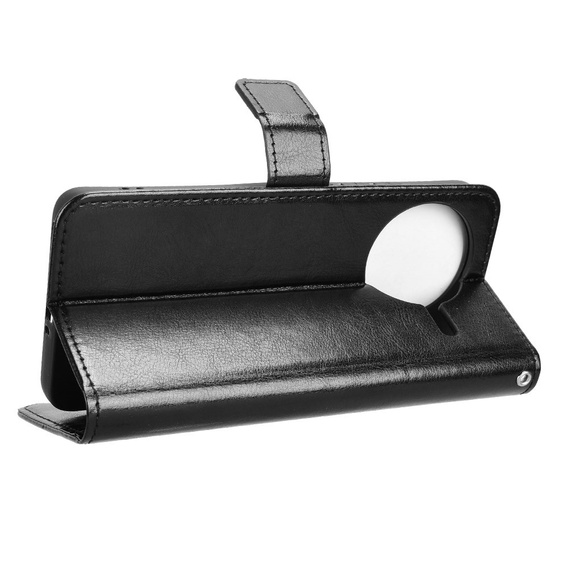 Θήκη με πτερύγιο για Xiaomi Poco F7 Pro, Crazy Horse Wallet, μαύρη