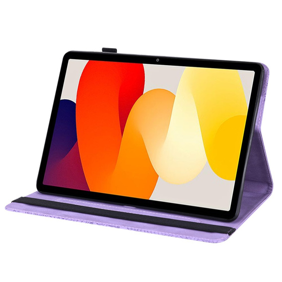 θήκη με πτερύγιο για Xiaomi Redmi Pad SE 11", flower, μωβ