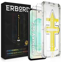 2x Μετριασμένο γυαλί για Samsung Galaxy S24 / S25, ERBORD 9H Easy App
