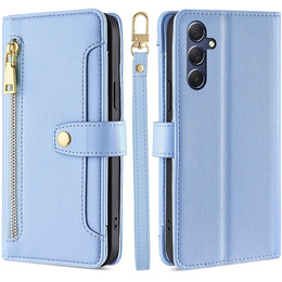 Θήκη με πτερύγιο για Samsung Galaxy A16, Wallet Zipper Pocket, μπλε