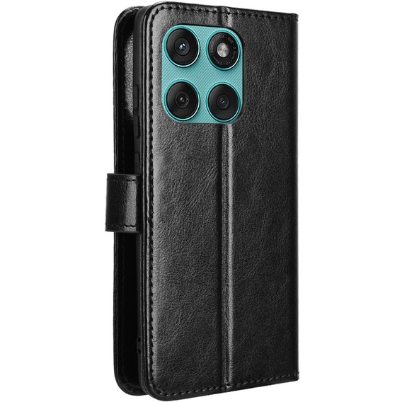 Θήκη με πτερύγιο για Motorola Edge 60 / 60 Fusion, Crazy Horse Wallet, μαύρη