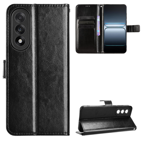 Θήκη με πτερύγιο για OnePlus Nord 5, Crazy Horse Wallet, μαύρη