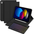 Θήκη με φωτιζόμενο πληκτρολόγιο bluetooth για iPad 10.9 2022 (10 gen.), μαύρο