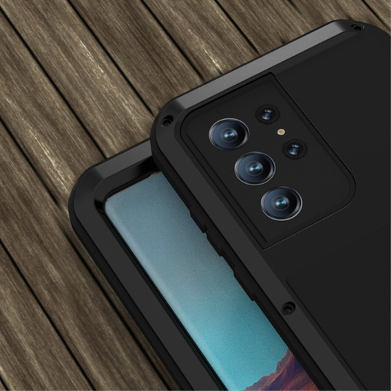 Love Mei Θήκη για Samsung Galaxy S22 Ultra, armored without glass, μαύρη