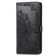 Θήκη με πτερύγιο για Motorola Moto E32 4G, Mandala, μαύρη