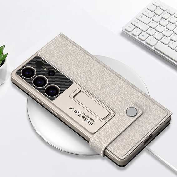 Θήκη με πτερύγιο για Samsung Galaxy S25 Ultra, GKK Card Slot Wallet, γκρι τιτάνιο