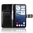 Θήκη με πτερύγιο για Nothing Phone 3 5G, Crazy Horse Wallet, μαύρη