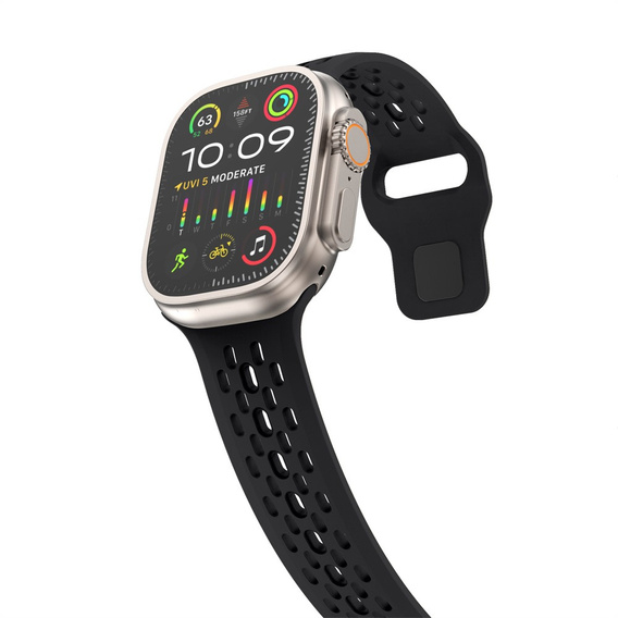 Λουράκι σιλικόνης για Apple Watch 1/2/3/4/5/6/7/8/SE/ULTRA 42/44/45/49MM, Μαύρο