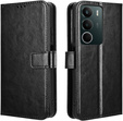 Θήκη με πτερύγιο για Realme C71, Crazy Horse Wallet, μαύρη