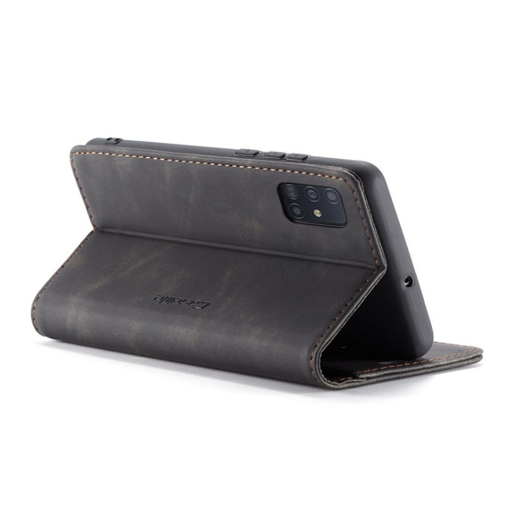 θήκη CASEME για Samsung Galaxy A71, Leather Wallet Case, μαύρη