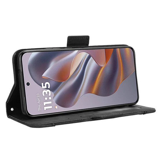 Θήκη με πτερύγιο για Motorola Edge 50 Neo / Motorola ThinkPhone 25, Card Slot, μαύρη