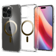 Θήκη MagSafe Spigen για iPhone 16 Pro Max, Ultra Hybrid, διαφανές / χρυσό + Μετριασμένο γυαλί 9H