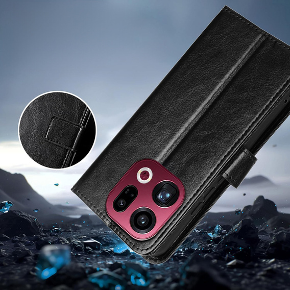 Θήκη με πτυσσόμενο καπάκι Crazy Horse Wallet για Oppo Find X9