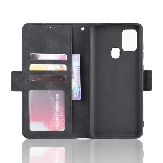 Θήκη με πτερύγιο για Samsung Galaxy A21S, Card Slot, μαύρη