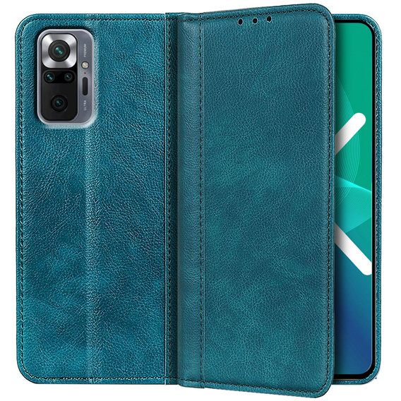 Θήκη για Xiaomi Redmi Note 10 Pro, Wallet Litchi Leather, πράσινη