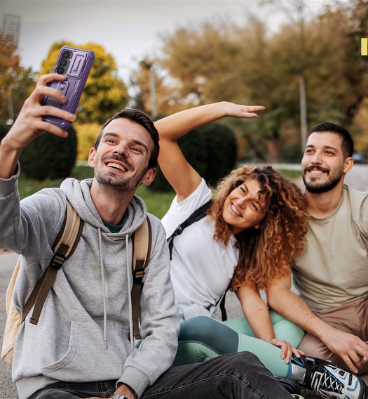 Θωρακισμένη θήκη για Samsung Galaxy S25, Dexnor Full Body (Two Frames), μωβ