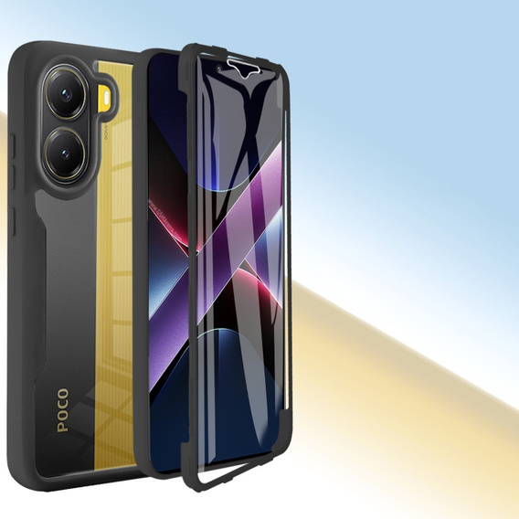 Θήκη για Xiaomi Poco X7 Pro 5G, Shockproof, με μεμβράνη, μαύρη