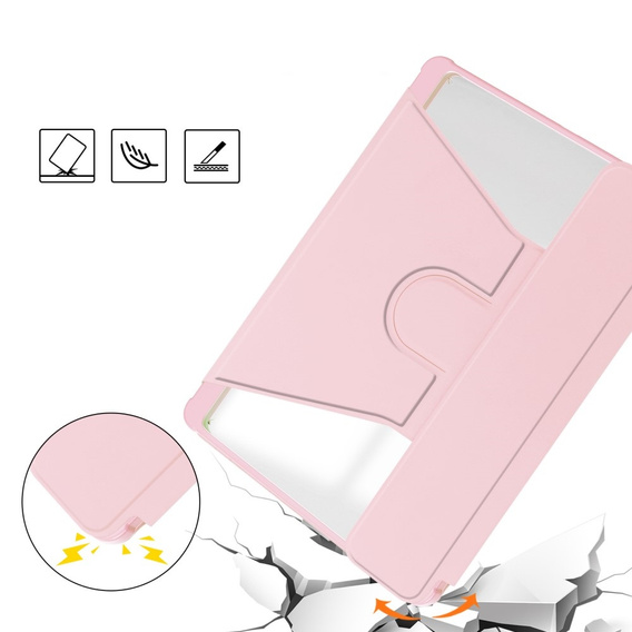 Θήκη πληκτρολογίου για Samsung Galaxy Tab S10 Lite / S10 FE / S9 FE, Rotary 360° Leather, ροζ