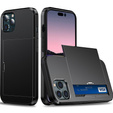 Θήκη για iPhone 15 Pro, Sliding Card Holder, μαύρη