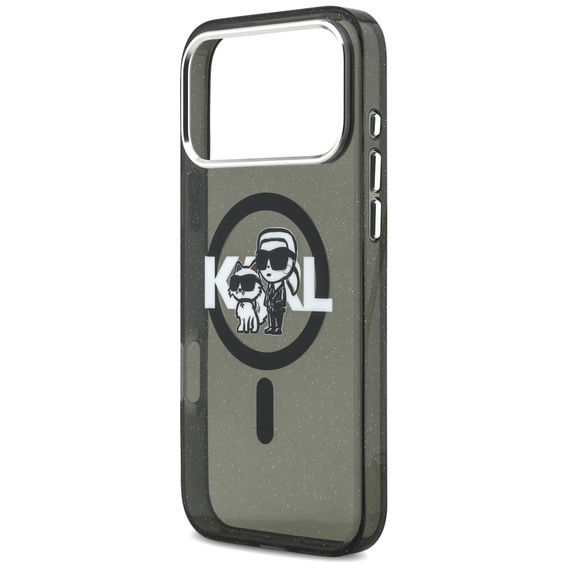 Θήκη Karl Lagerfeld IML Glitter Karl & Choupette Sketch Logo MagSafe για iPhone 17 Pro Max