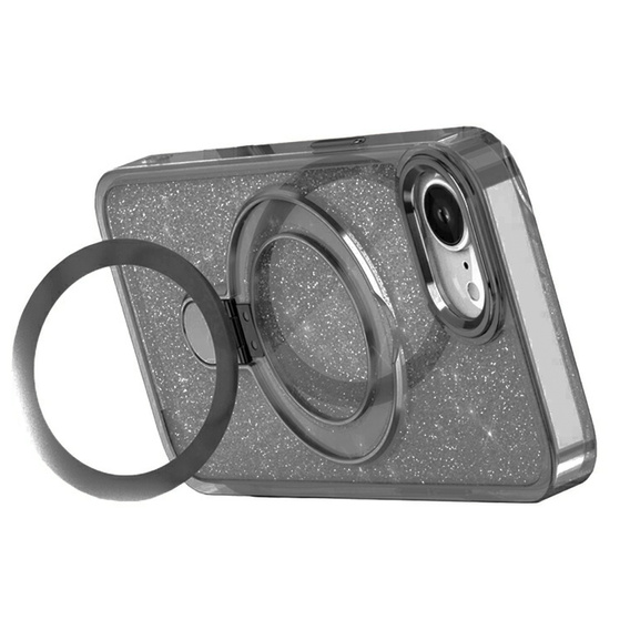 Η θήκη iPhone 16e, Glittery Magnetic Kickstand, μαύρη