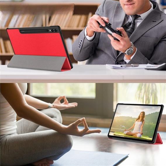 Θήκη για Samsung Galaxy Tab S9 Plus, Smartcase με χώρο για γραφίδα, κόκκινη