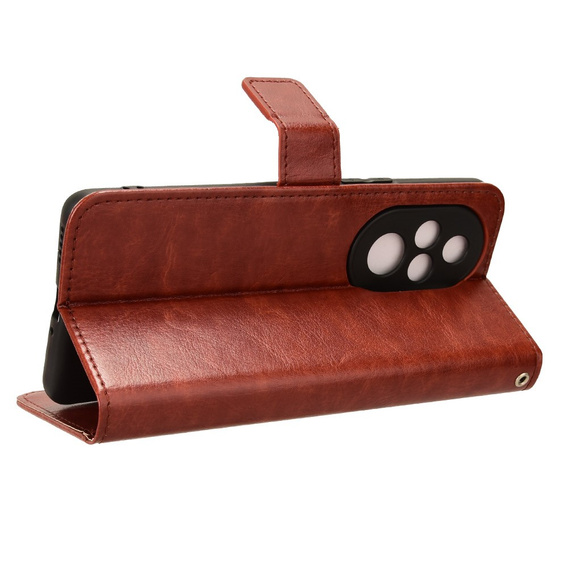 Θήκη με πτερύγιο για Honor 200 Pro 5G, Crazy Horse Wallet, καφέ