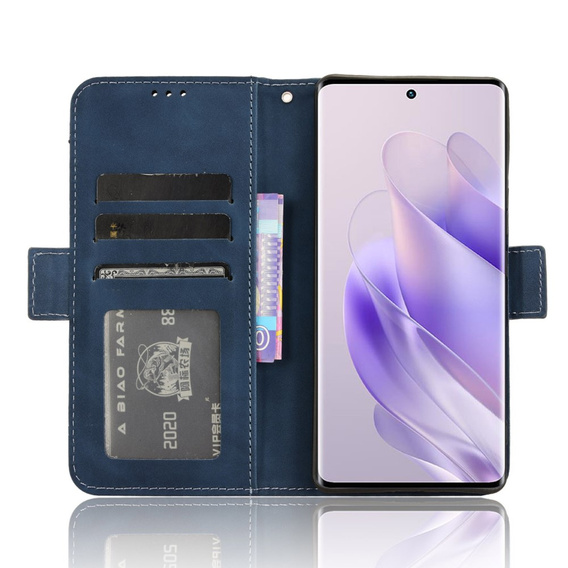 Θήκη με πτερύγιο για Infinix Zero 30 5G, Card Slot, σκούρο μπλε