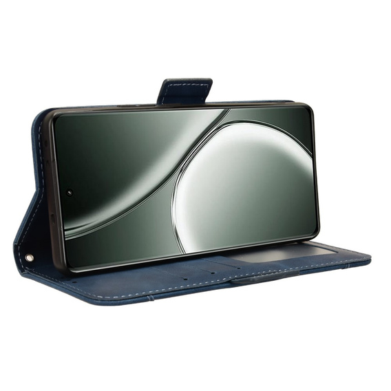 Θήκη με πτερύγιο για Realme GT 6 / 6T, Card Slot, σκούρο μπλε