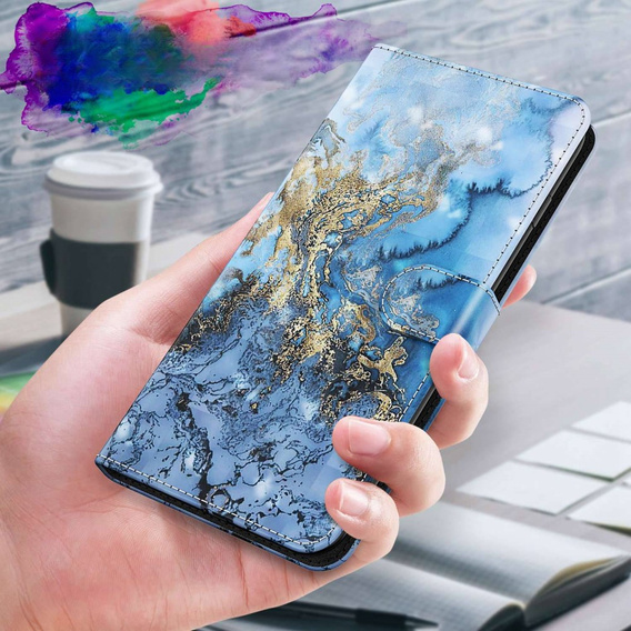 Θήκη με πτερύγιο για Oppo A17, Wallet, Marble μπλε