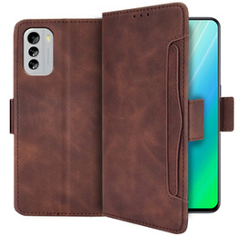 Θήκη με πτερύγιο για Nokia G60 5G, Card Slot, καφέ