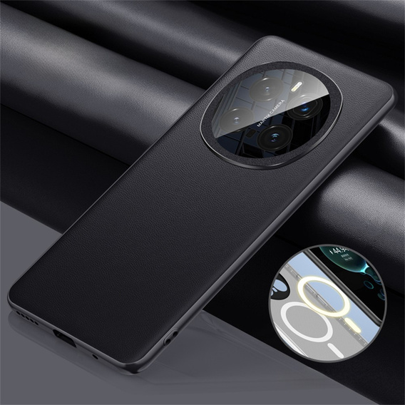 Θήκη για Honor Magic 7 Pro 5G, Leather Hybrid MagSafe, μαύρη