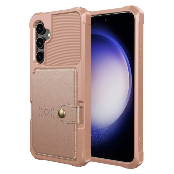 Θήκη για Samsung Galaxy S23 FE, Card Holder Kickstand, ροζ