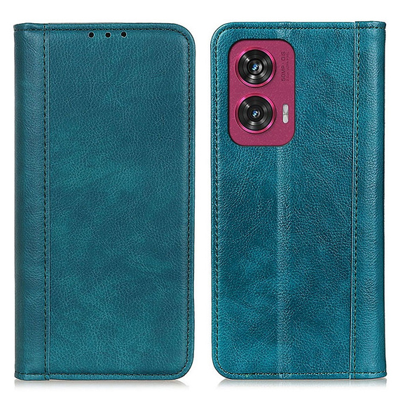 θήκη με πτερύγιο για Motorola Edge 50 Fusion 5G, Split Leather, πράσινη