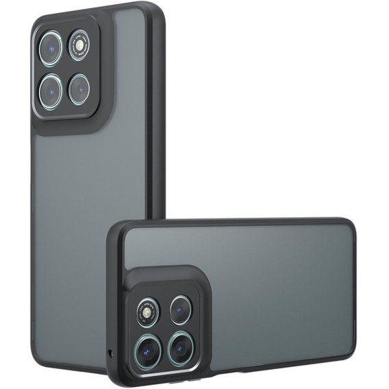Θήκη για Xiaomi Redmi 15 5G / 4G, με προστασία κάμερας, διάφανη με μαύρες πλευρές
