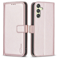 Θήκη με πτερύγιο για Samsung Galaxy A15, BINFEN Wallet, ροζ rose gold + γυαλί 9H