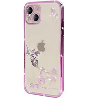 Θήκη για iPhone 15, Glitter Flower, μωβ