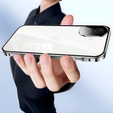 θήκη για το iPhone 16, Magnetic Dual Glass, ασημένια
