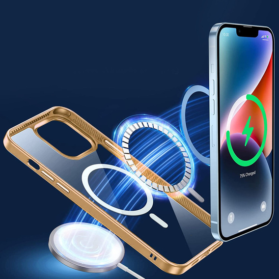 Θήκη για iPhone 14 Plus, ERBORD Hybrid MagSafe Case, χρυσή